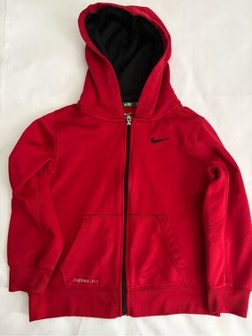 Nike Red Kids Therma-FIT Full-Zip Hoodie